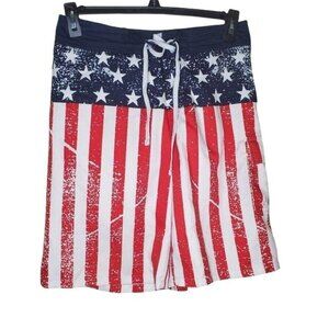 Calhoun Spoprtswear USA Distressed Patriotic Flag  Board Shorts